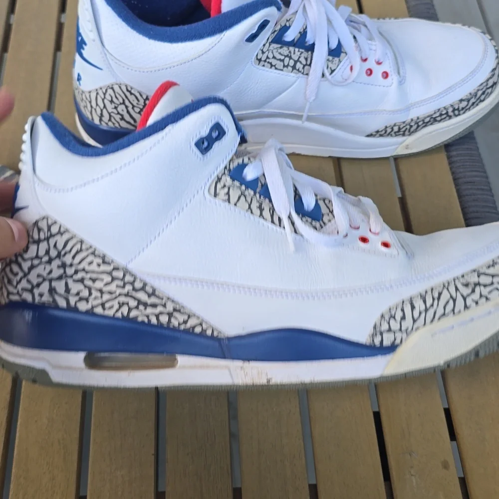 Jordan 3 Retro OG White and True Blue 2016 Size 14 - Picture 6 of 8